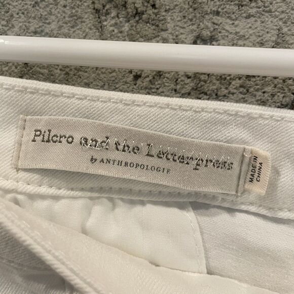 Pilcro and the Letterpress Anthropologie High Rise Denim Legging White Women 31 - Picture 2 of 6